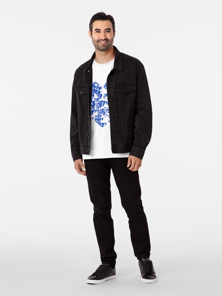 Alternate view of Blue heart pattern Premium T-Shirt