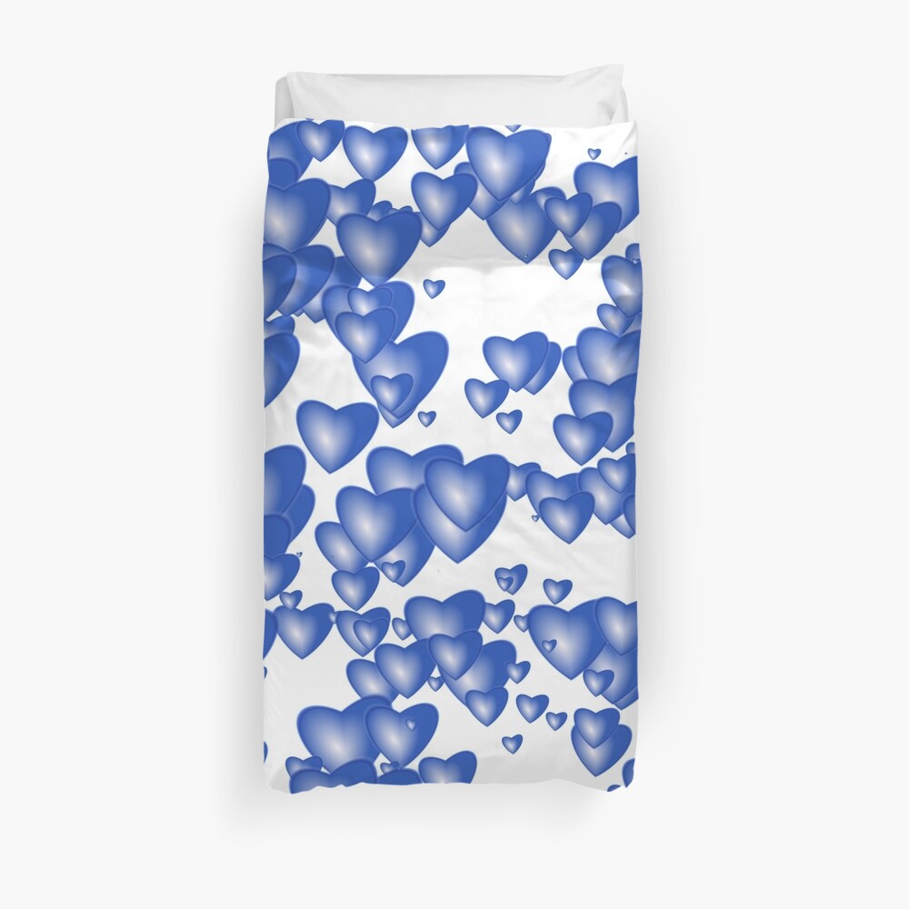 Blue heart pattern Duvet Cover