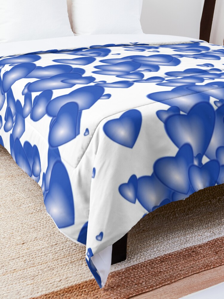 Alternate view of Blue heart pattern Comforter