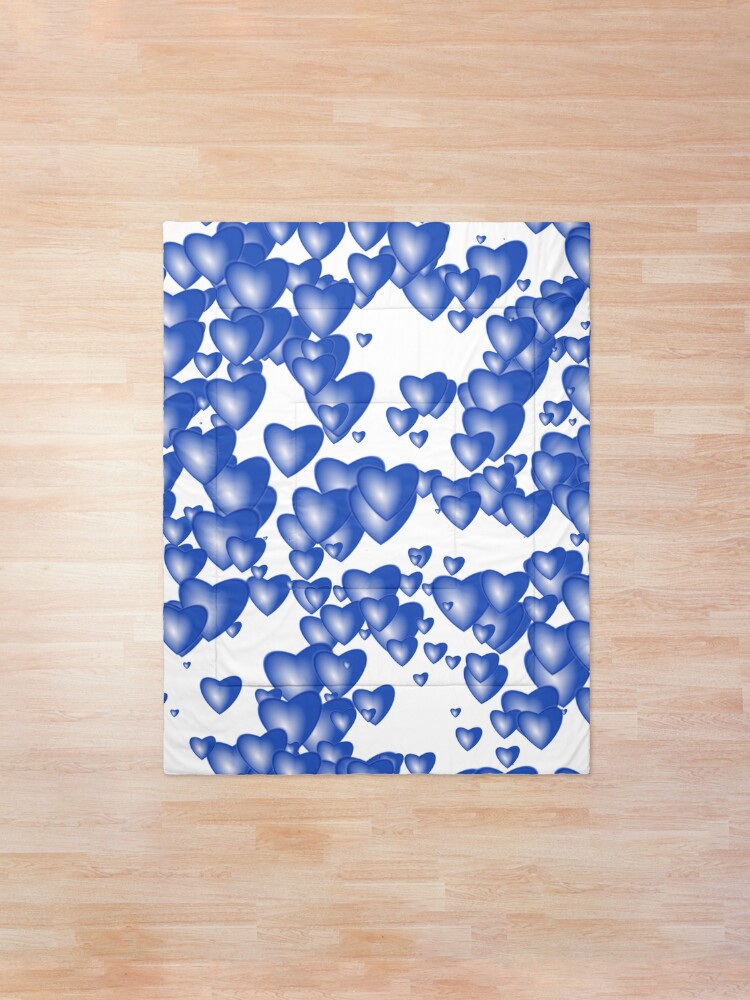 Alternate view of Blue heart pattern Comforter