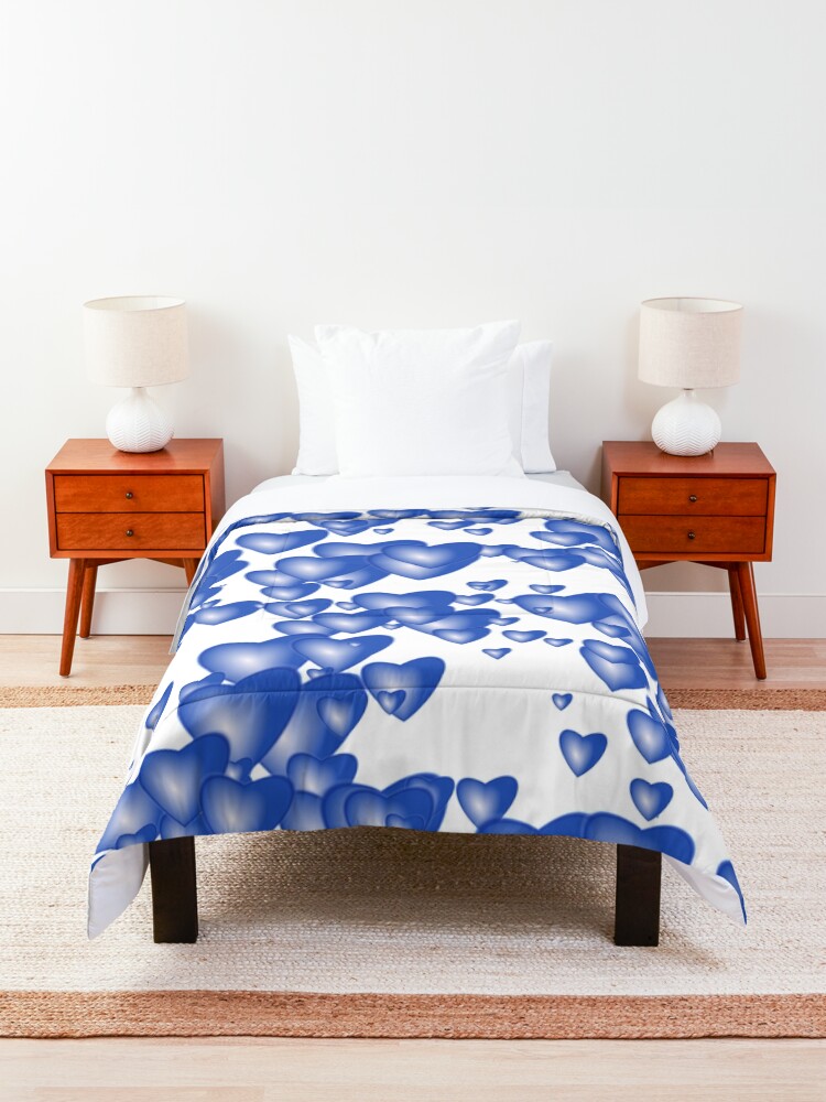 Alternate view of Blue heart pattern Comforter