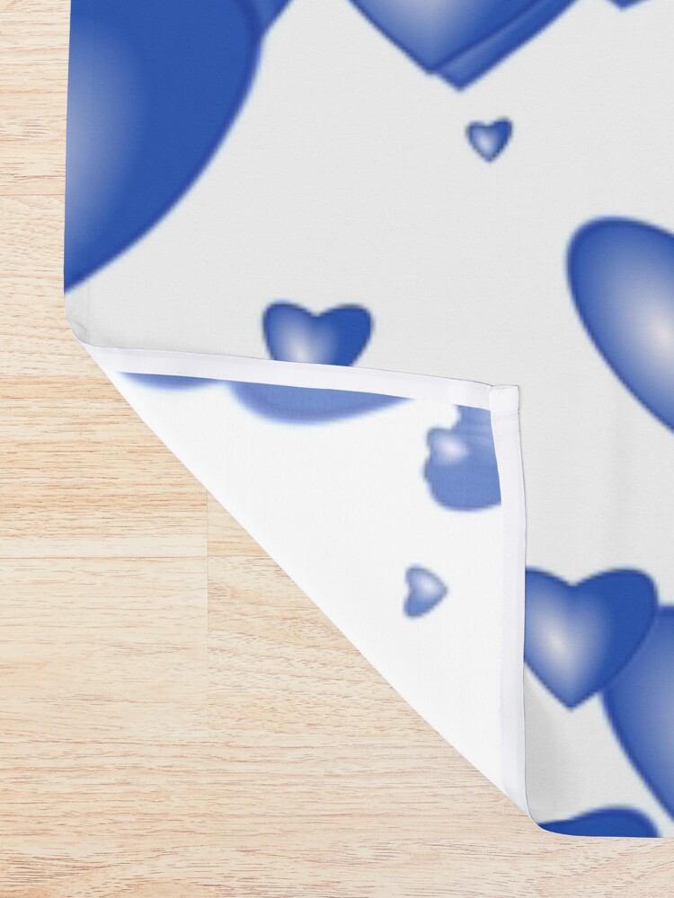 Alternate view of Blue heart pattern Shower Curtain