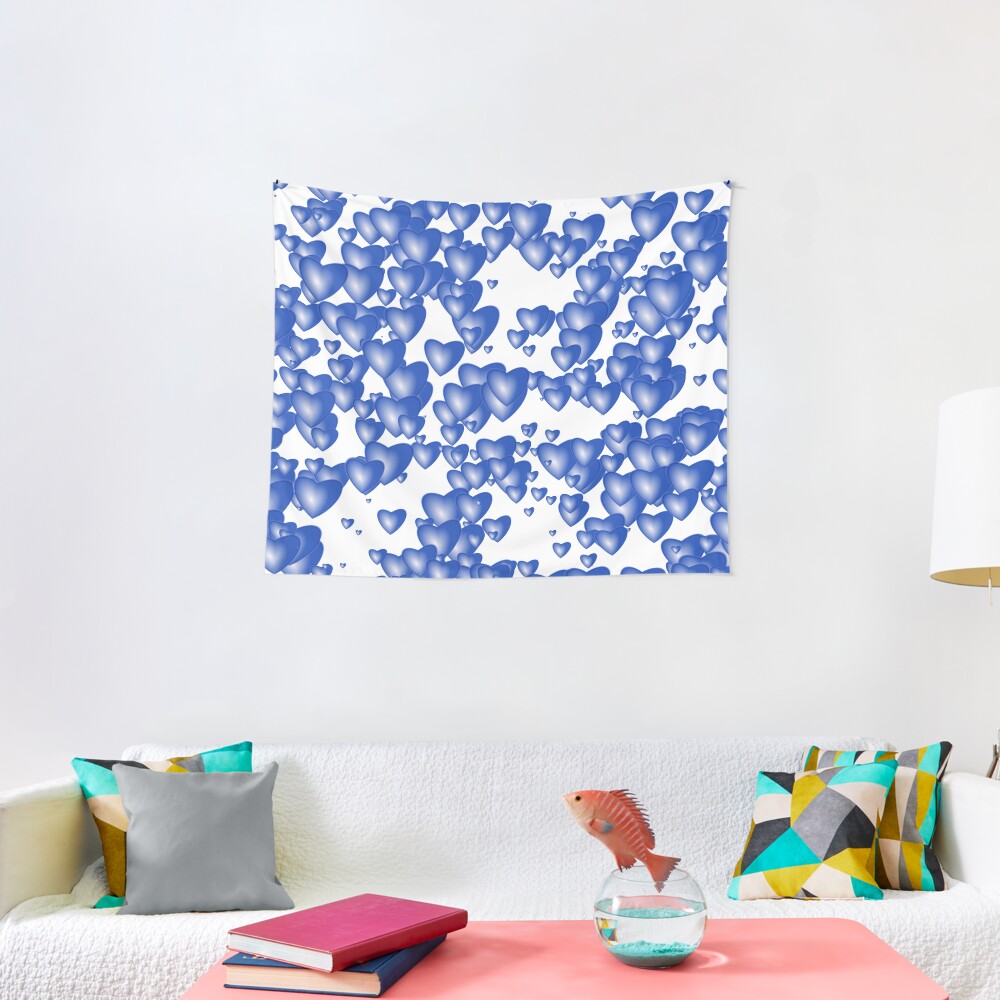 Blue heart pattern Tapestry