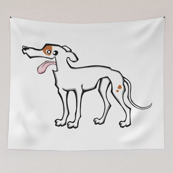 Item preview, Greyhound - White and Fawn (Full Body) WHITE BG designed and sold by TheChicken.