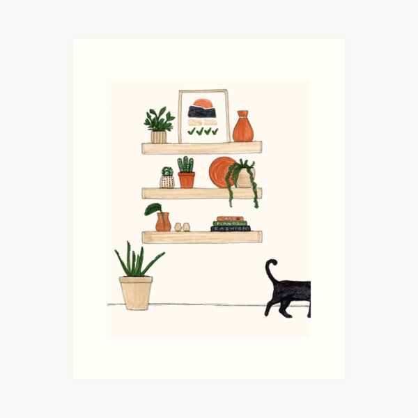 Cats, Plants, Fashion! Art Print