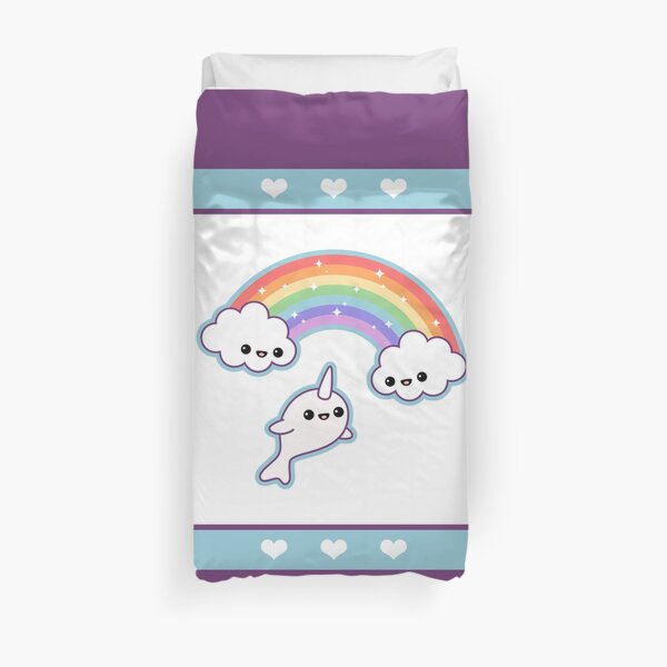 Flying Narwhal Duvet Cover
