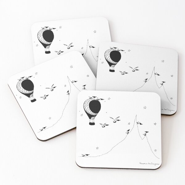 Item preview, Flying Cows and Mountains and Hot Air Balloon with Stars designed and sold by Adventures Are Dangerous.
