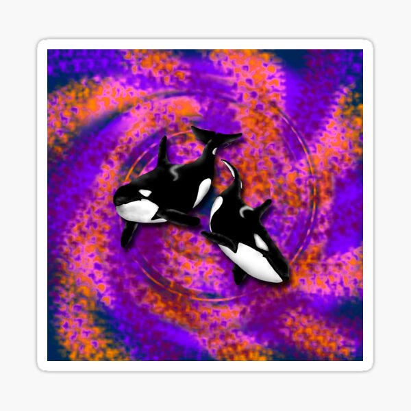 Artikel-Vorschau von  2 Orcas (orange,lila), designt und verkauft von Doris Thomas.
