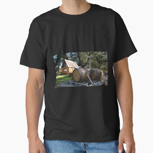 Wine Barrels at Magpie Springs Adelaide Hills Wine Region - Fleurieu Peninsula - by South Australian artist Avril Thomas Classic T-Shirt