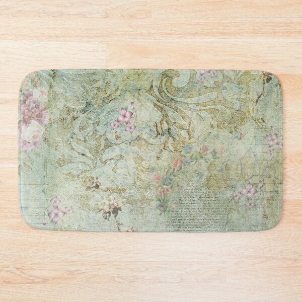Vintage French Floral Wallpaper Bath Mat
