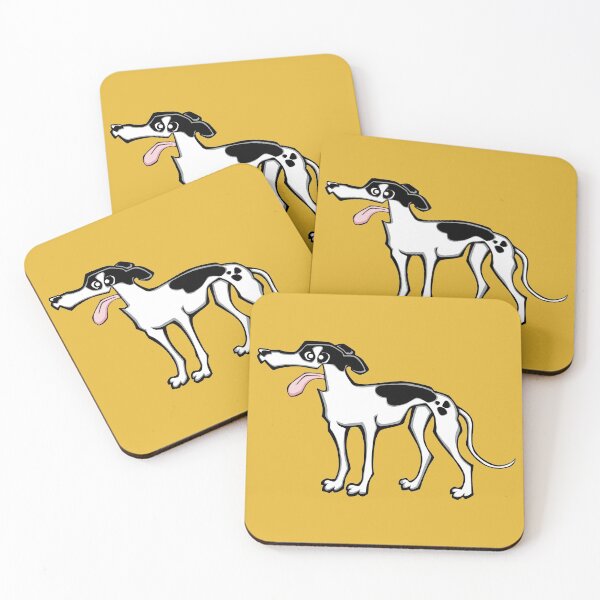 Item preview, Greyhound - White and Black (Full Body) YELLOW BG designed and sold by TheChicken.
