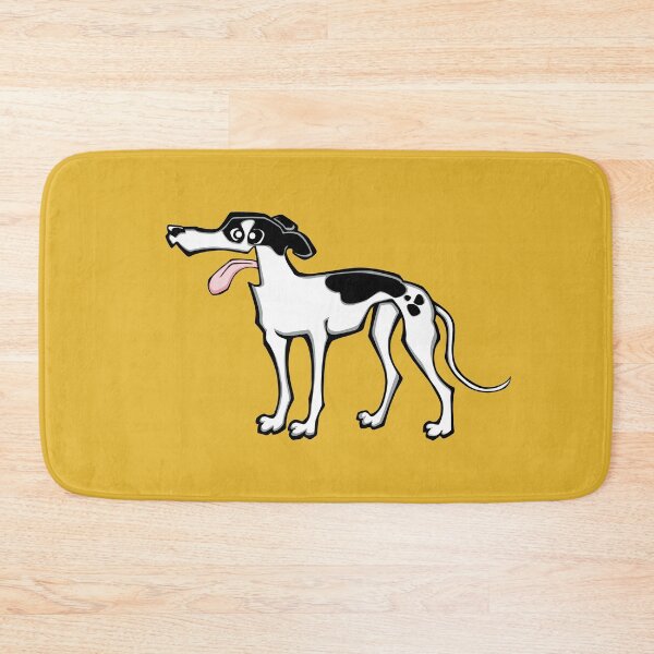 Item preview, Greyhound - White and Black (Full Body) YELLOW BG designed and sold by TheChicken.