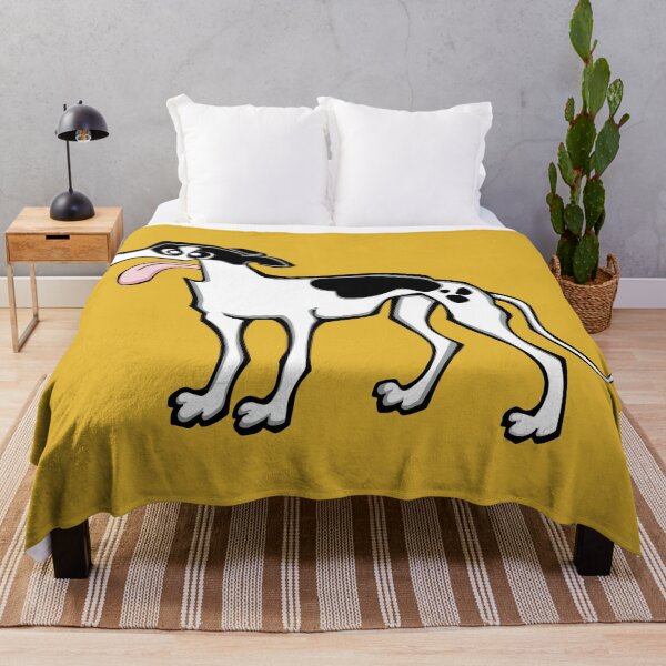 Item preview, Greyhound - White and Black (Full Body) YELLOW BG designed and sold by TheChicken.