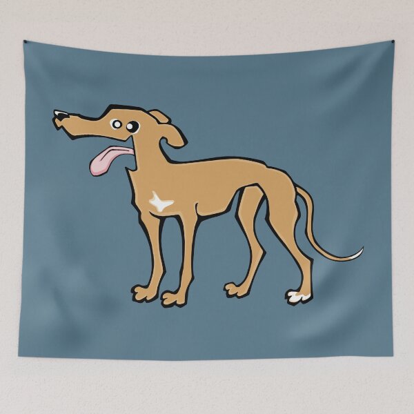 Item preview, Greyhound - Fawn (Full Body) BLUE BG designed and sold by TheChicken.