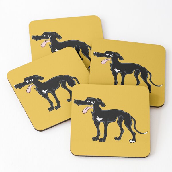Item preview, Greyhound - Black (Full Body) YELLOW BG designed and sold by TheChicken.