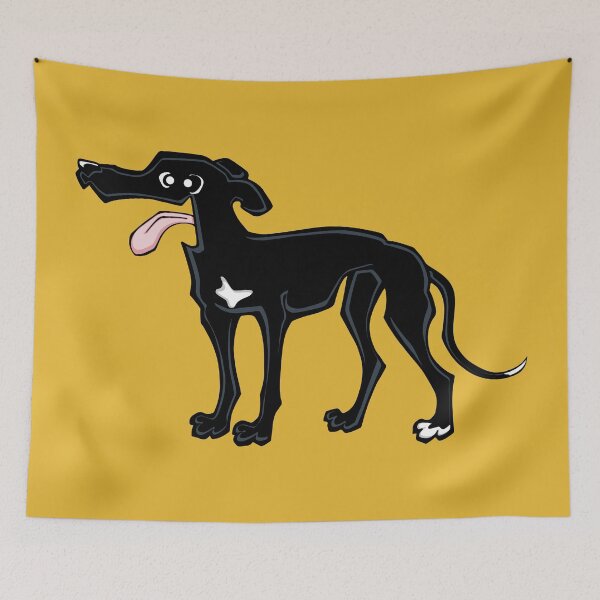 Item preview, Greyhound - Black (Full Body) YELLOW BG designed and sold by TheChicken.