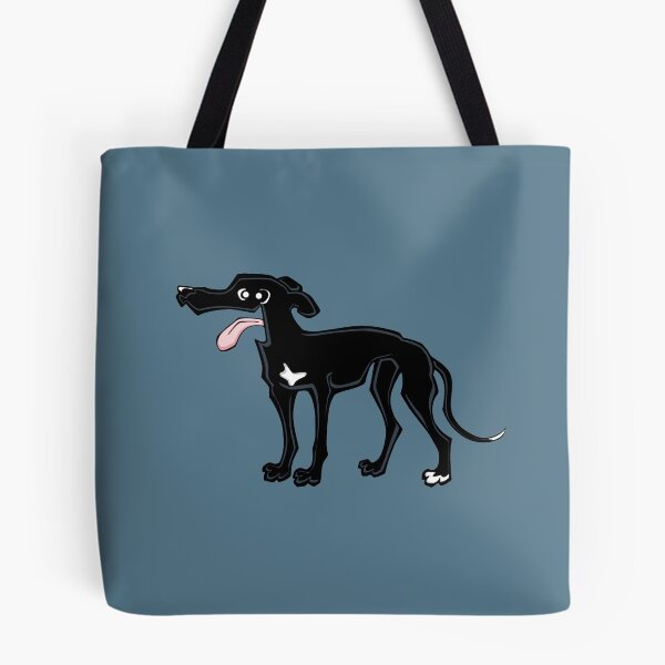 Item preview, Greyhound - Black (Full Body) BLUE BG designed and sold by TheChicken.