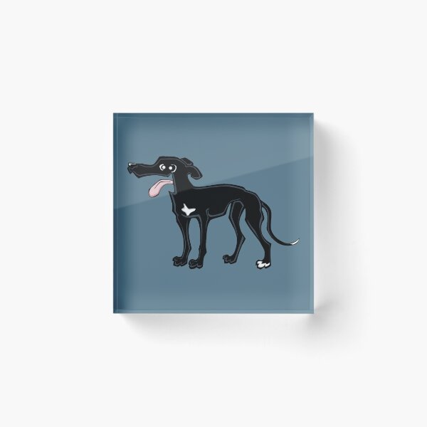 Item preview, Greyhound - Black (Full Body) BLUE BG designed and sold by TheChicken.