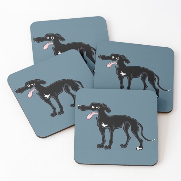 Item preview, Greyhound - Black (Full Body) BLUE BG designed and sold by TheChicken.