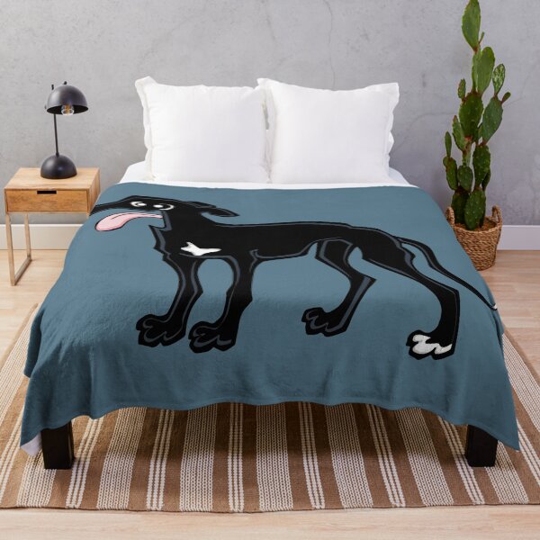Item preview, Greyhound - Black (Full Body) BLUE BG designed and sold by TheChicken.