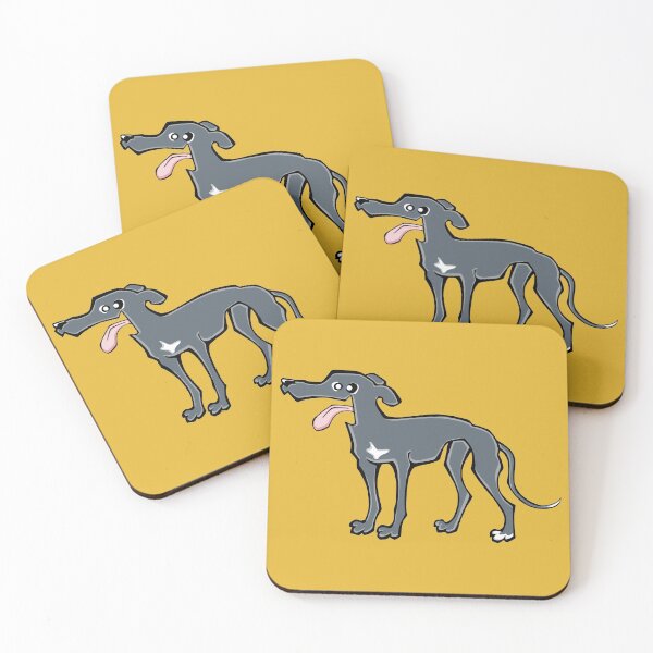 Item preview, Greyhound - Blue (Full Body) YELLOW BG designed and sold by TheChicken.