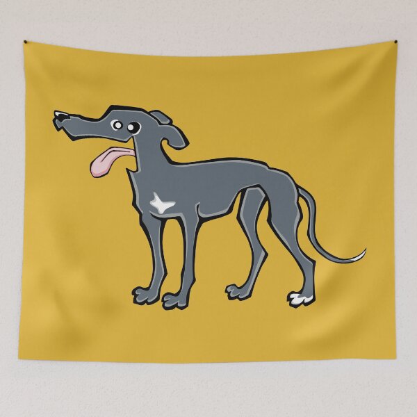 Item preview, Greyhound - Blue (Full Body) YELLOW BG designed and sold by TheChicken.