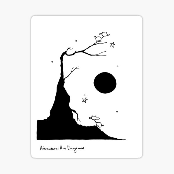 Space Cows on Tree with Stars Glossy Sticker