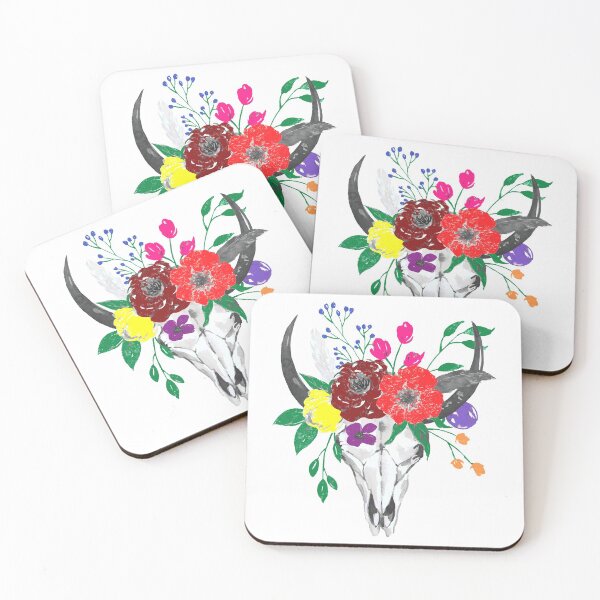 Item preview, Skull & Flowers designed and sold by Vintage-Artwork.