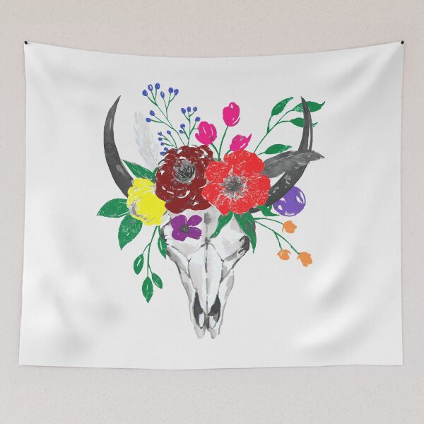 Artikelvorschau, Schädel & Blumen entworfen und verkauft von Vintage-Artwork.