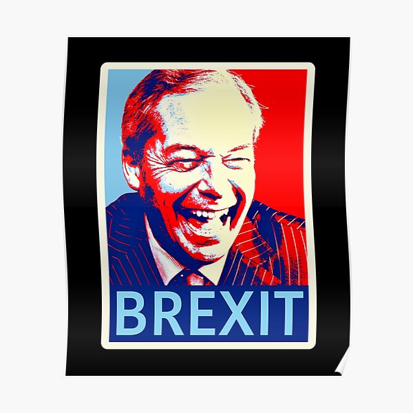 Nigel Farage Brexit Icon Celebrate in Shepard Fairey Style T-Shirt Poster