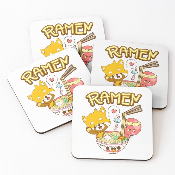 Item preview, Cute kawaii red panda and octopus eat ramen designed and sold by Trendy Store.