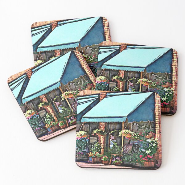 Item preview, Mountainside NJ - Flower Shop With Green Awning designed and sold by Susan Savad.