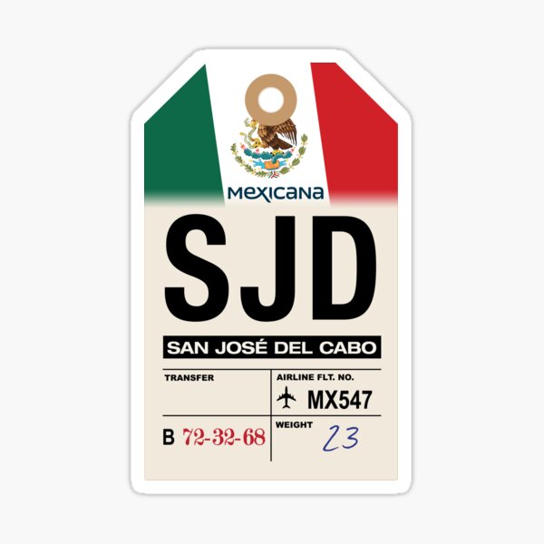 San José del Cabo (SJD) Airline Luggage Tag Sticker