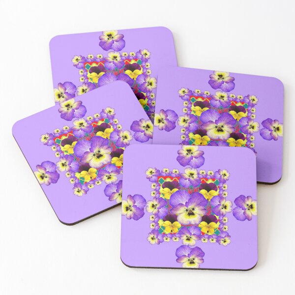 Item preview,  LILAC COLOR ART PURPLE-YELLOW PANSY GARDEN PATTERN  designed and sold by sharlesart.