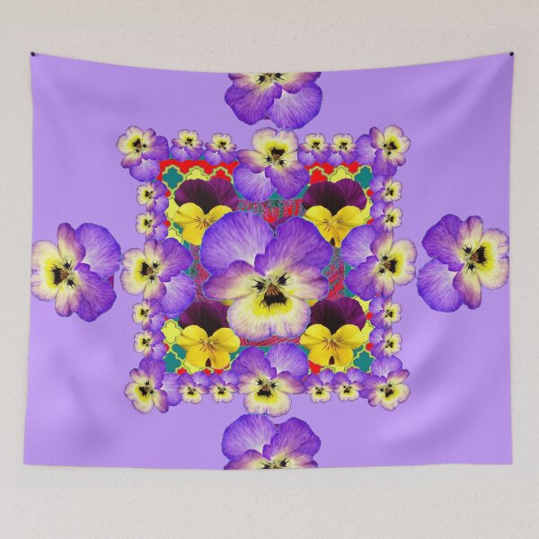 Item preview,  LILAC COLOR ART PURPLE-YELLOW PANSY GARDEN PATTERN  designed and sold by sharlesart.