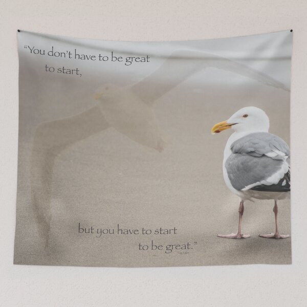 Item preview, Be Great   Seagull On Beach With Inspirational Quote designed and sold by nancyjcreates.