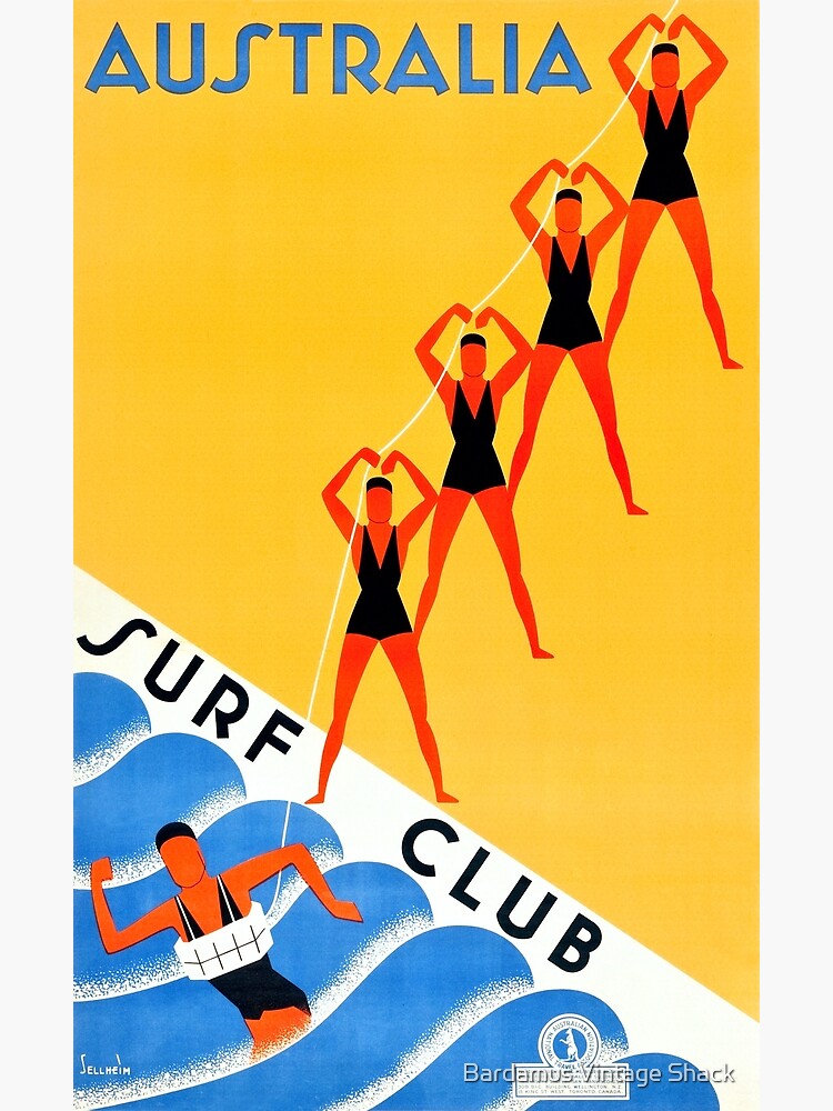 Australia Surf Club - Vintage Travel Poster by SamKovac