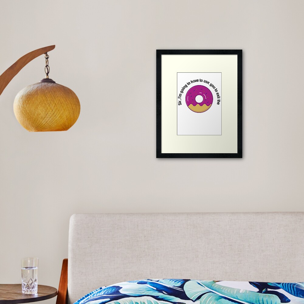 funny donut quotes Framed Art Print
