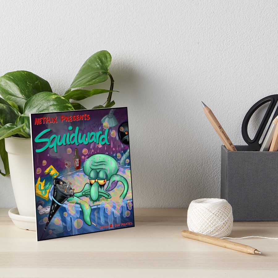 Squidward Art Board Print For Sale By Snailishart Redbubble   Gbra,6x6,900x900 