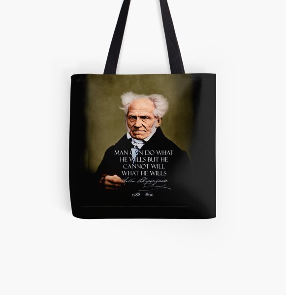 Schopenhauer~FREE.WILL~retouched~BEST.QUALITY~Colorized~Sepia All Over Print Tote Bag