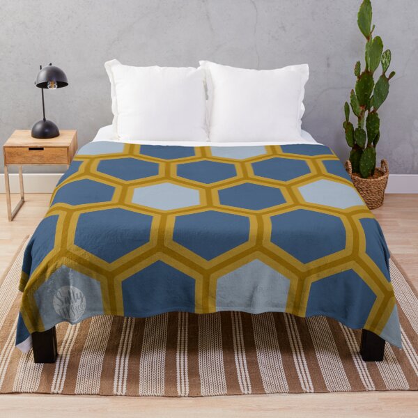 Aperçu de l'œuvre HONEYCOMB | BLEU + OR créée et vendue par saltyteesandco.