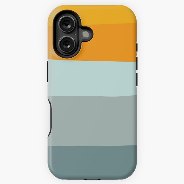 Aperçu de l'œuvre Rayures organiques abstraites Ocean Sunset en jaune, orange et bleu créée et vendue par JuneJournal.