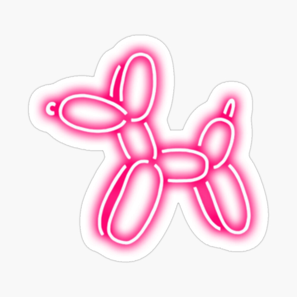 Neon balloon dog sticker! ;) Sticker for Sale by Hiya There!