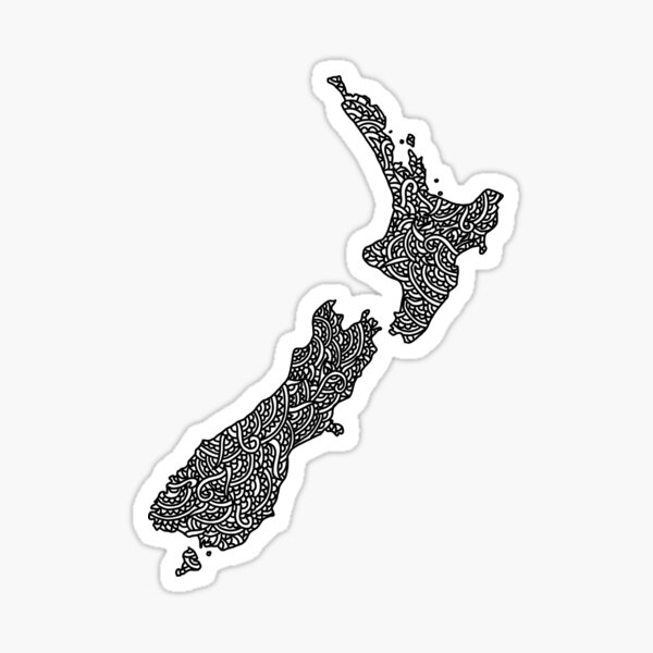 New Zealand Map Sticker