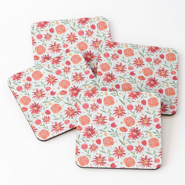 Item preview, Red Flower Burst Pattern designed and sold by Lauren Ullrich.