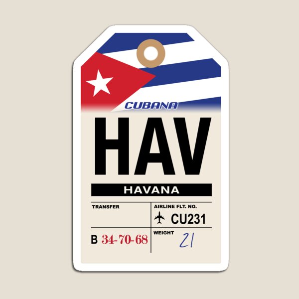 Item preview, Havana (HAV) Cuba Airline Luggage Tag designed and sold by travelwitheric.