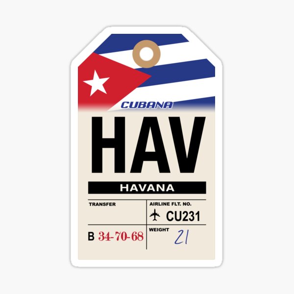 Item preview, Havana (HAV) Cuba Airline Luggage Tag designed and sold by travelwitheric.