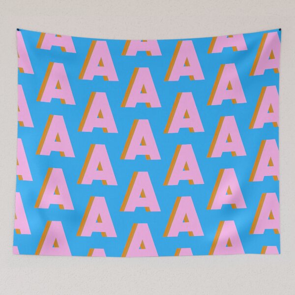 Item preview, Oversized Retro Monogram A Letter in Pink Blue and Orange designed and sold by JuneJournal.