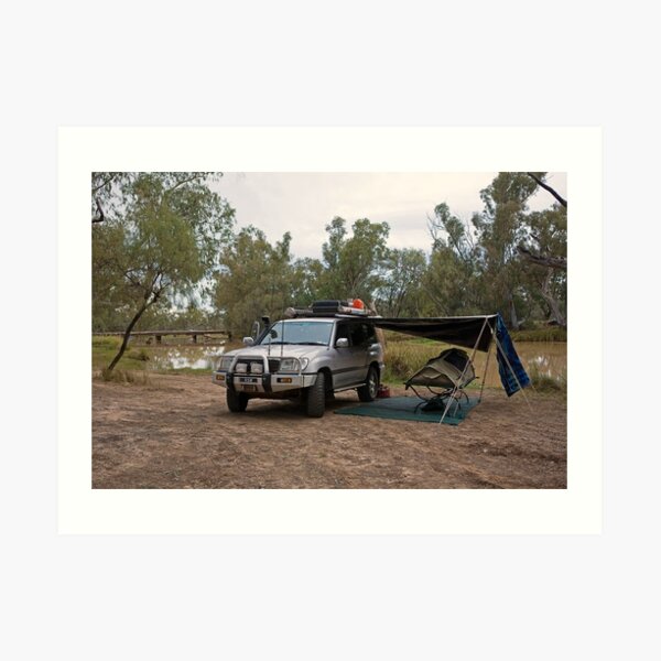 Campsite at Nindigully Hotel, Qld Art Print