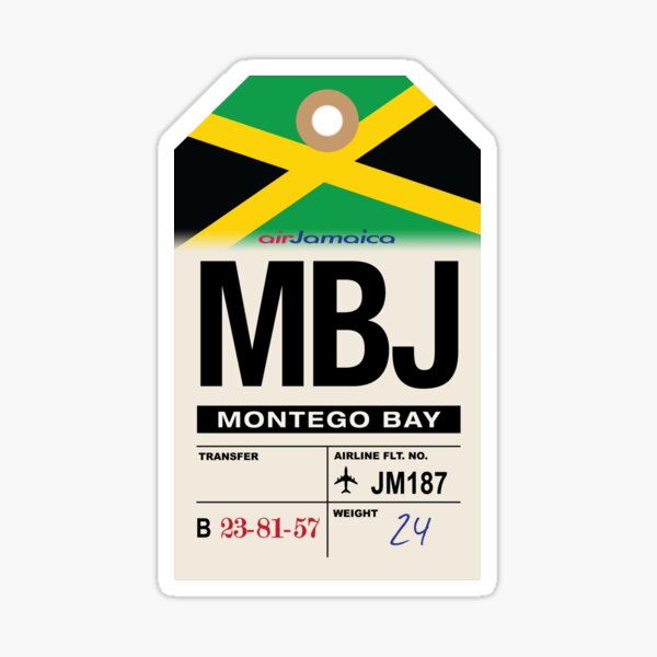 Item preview, Montego Bay (MBJ) Jamaica Airline Luggage Tag designed and sold by travelwitheric.